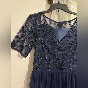navy sequin formal dress